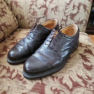 Classic Edmonds Made in Italy Brown Leather Men's Dress Shoes Size 10